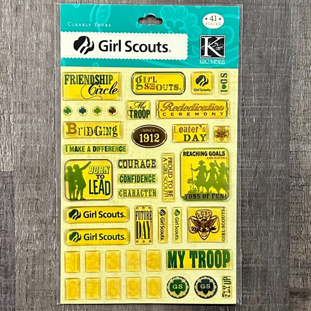💞 New Girl Scouts Dimensional Scrapbook Stickers